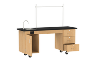 Kinetic ADA Lab Station - Red Oak, 72"W x 24"D x 33-1/2"H