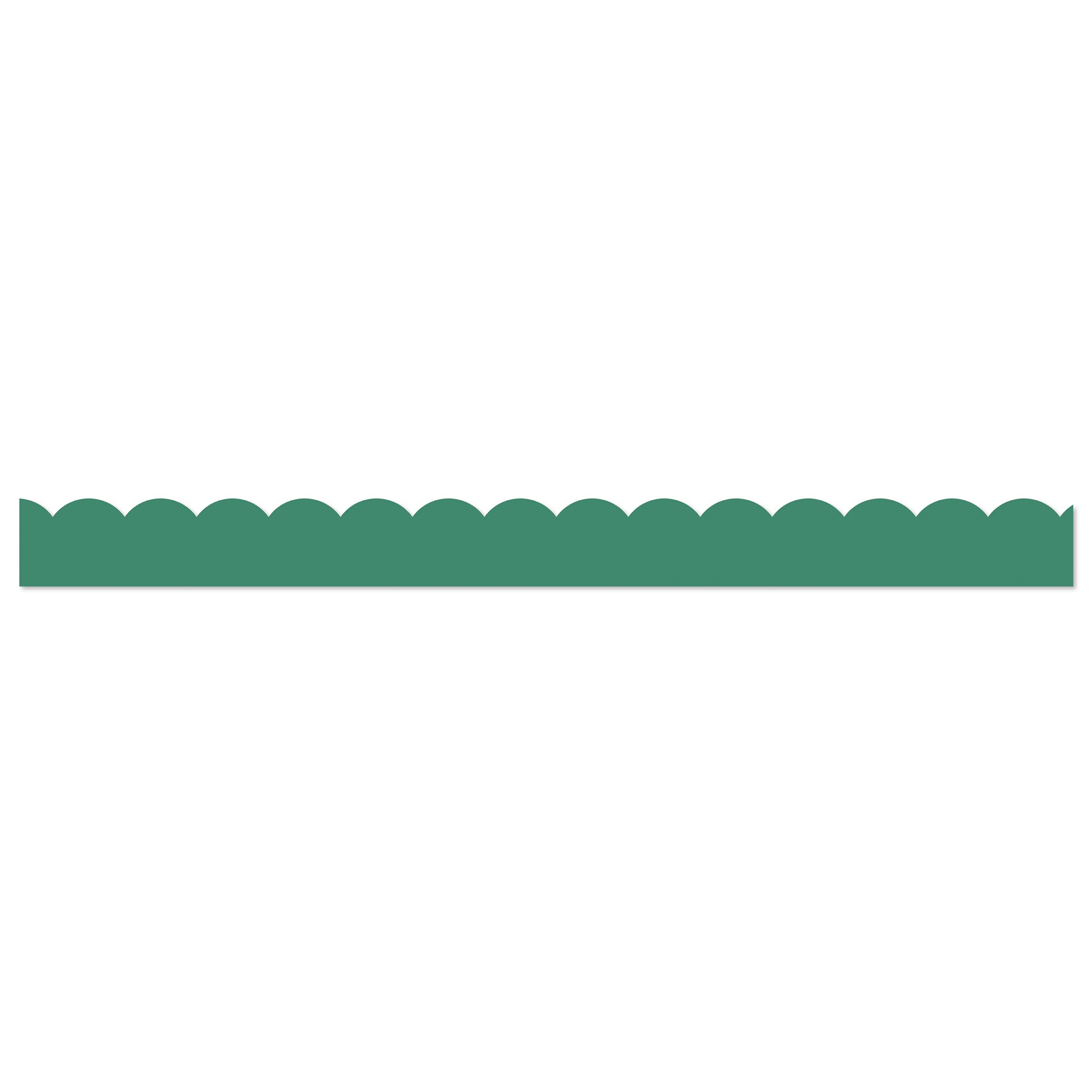 Grow Together Jade Green Scalloped Borders, 39 Feet
