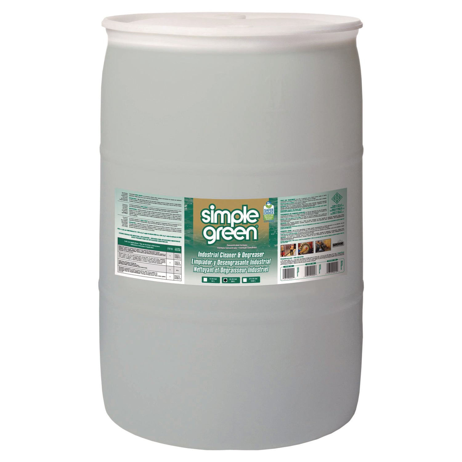 For Industry, Kitchen, Food Processing Equipment, Cosmetics, Medical, Pharmaceutical - Concentrate - Liquid - 7040 fl oz (220 quart) - Original Scent - Non-flammable, Non-abrasive - Green - 1 Each