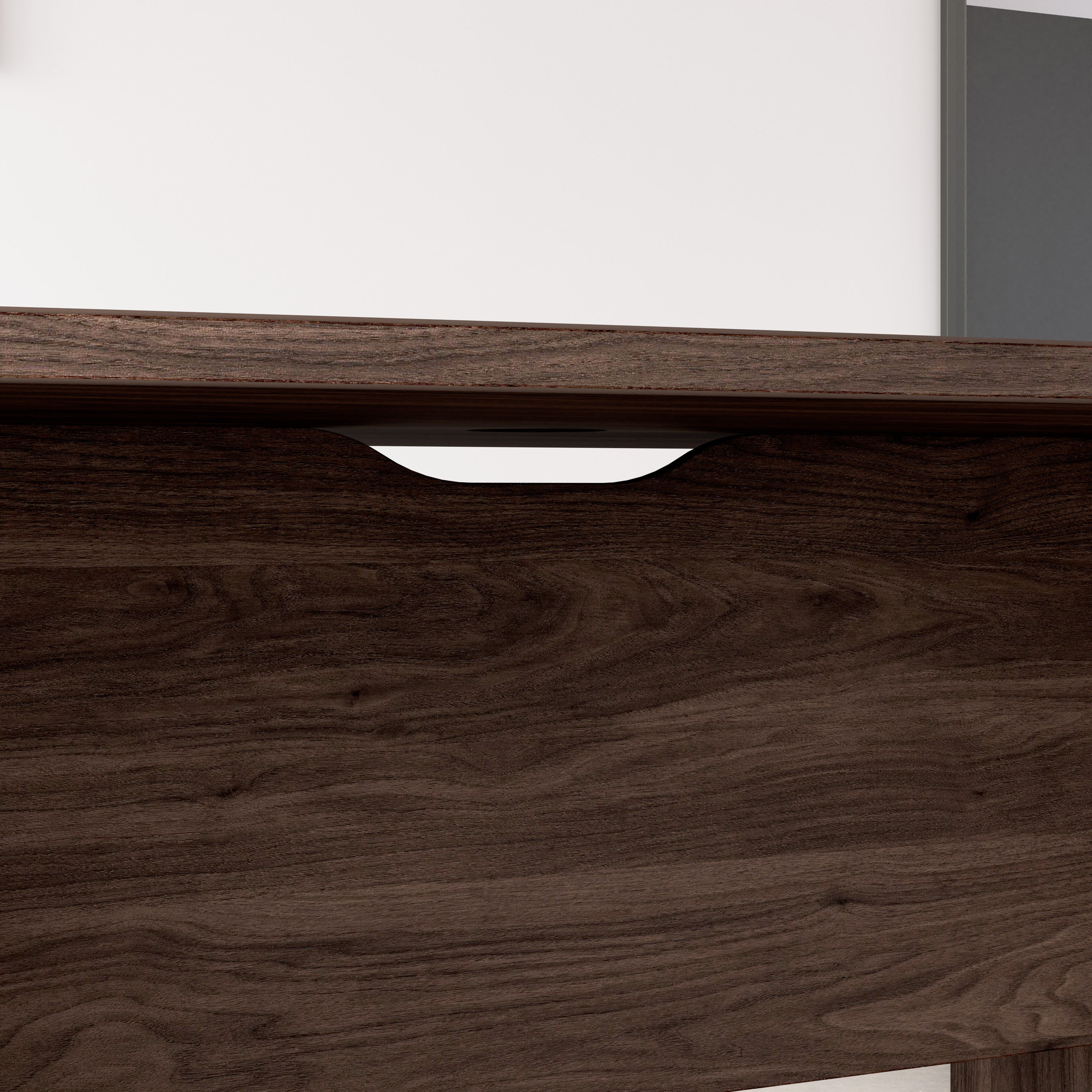 Bush Business Furniture 96-inch Office Conference Table with Wood Base in Black Walnut - 95.19" Width x 42.00" Depth x 28.65" Height