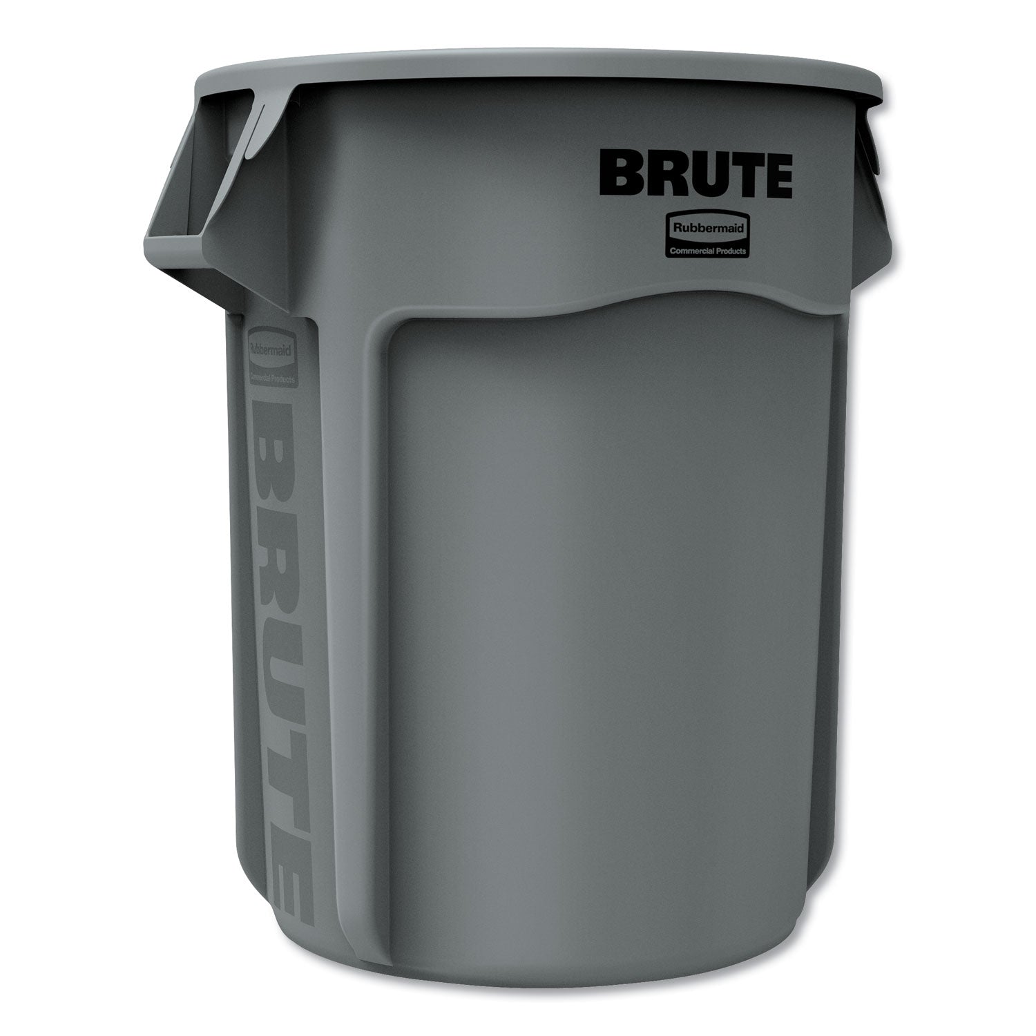 55 gal Capacity - Round - Handle, Heavy Duty, Reinforced, UV Coated, Damage Resistant, Warp Resistant, Fade Resistant - 33" Height x 26.4" Diameter - Plastic - Gray - 1 Each