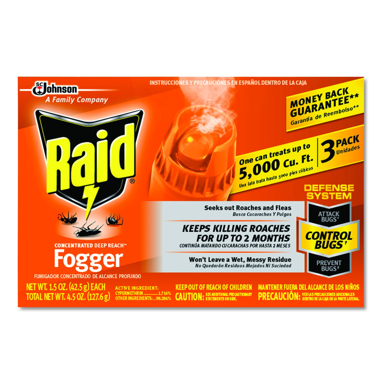 Concentrated Deep Reach Fogger, 1.5 Oz Aerosol Spray, 3/Pack, 12 Packs/Carton