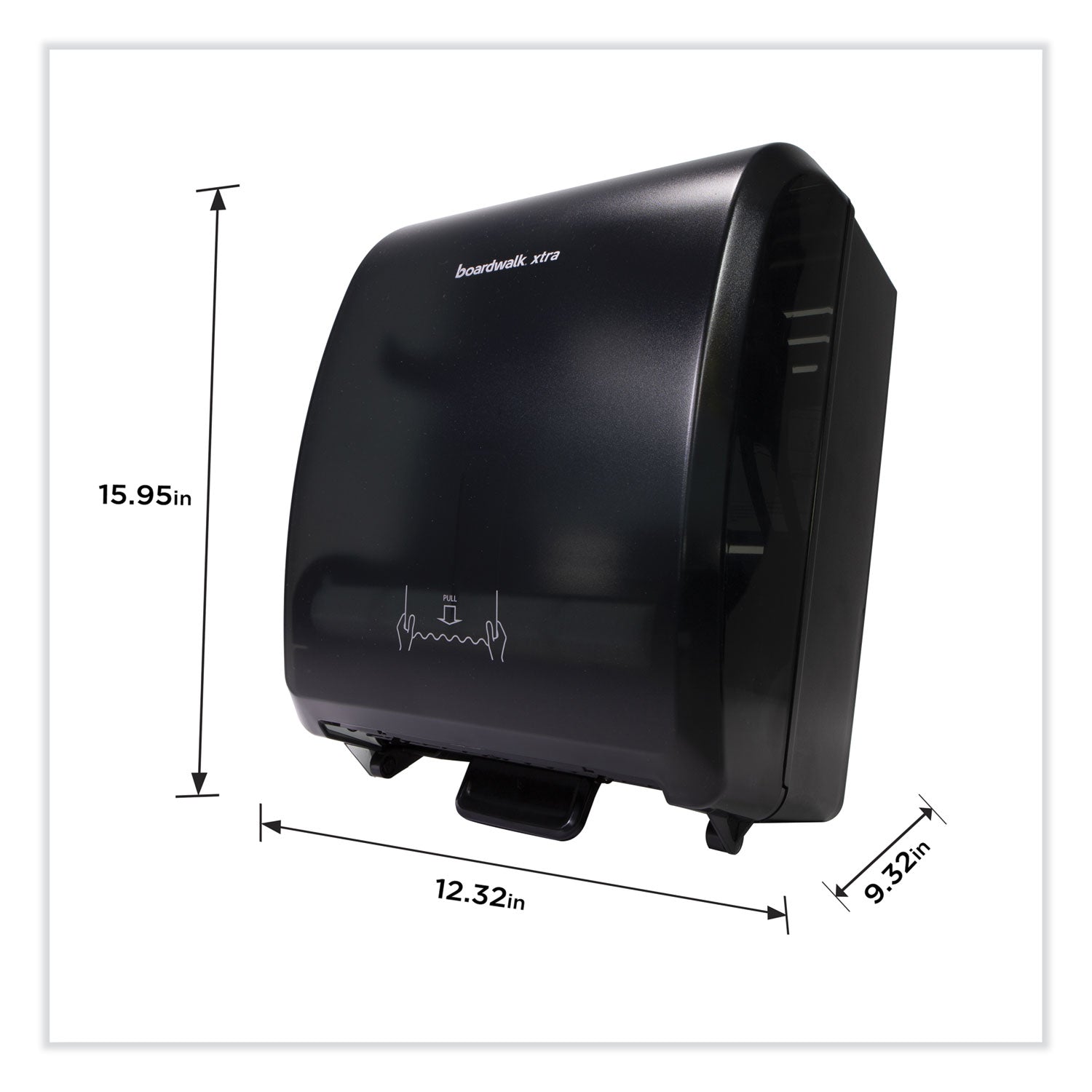 Xtra Mechanical Hands-Free Towel Dispenser, 12.31 X 9.31 X 15.94, Black