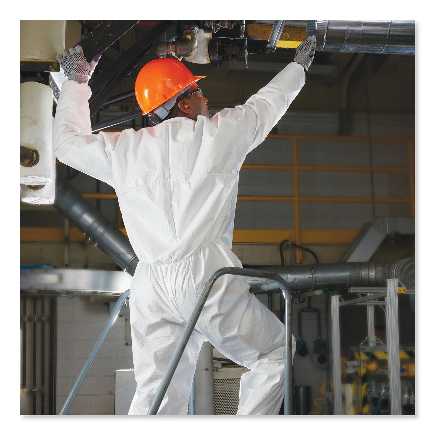 A30 Elastic-Back and Cuff Coveralls, Large, White, 25/Carton