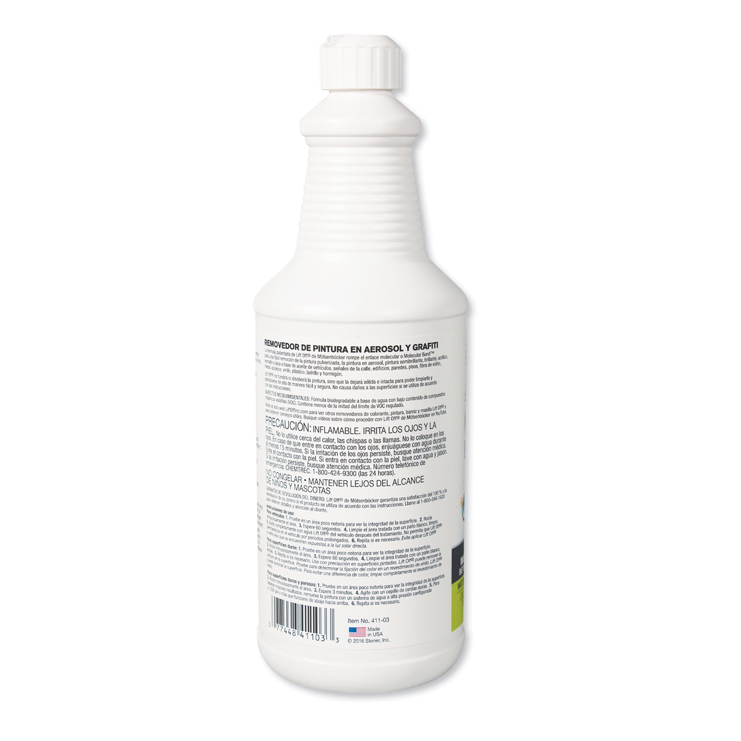 Mötsenböcker's Lift Off Spray Paint/Graffiti Remover - 32 fl oz (1 quart) - Environmentally Friendly, Water Based - White - 1 Each