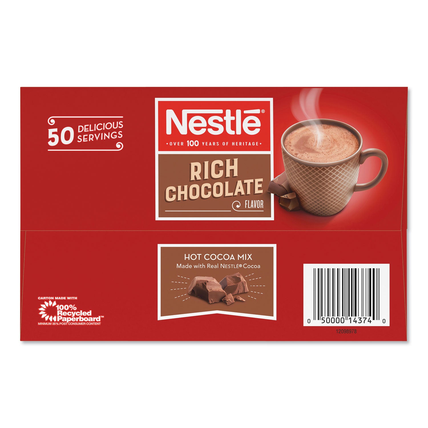 Nestle&reg; Rich Chocolate Single-Serve Hot Cocoa Packets - Powder - 0.71 oz - 50 / Box