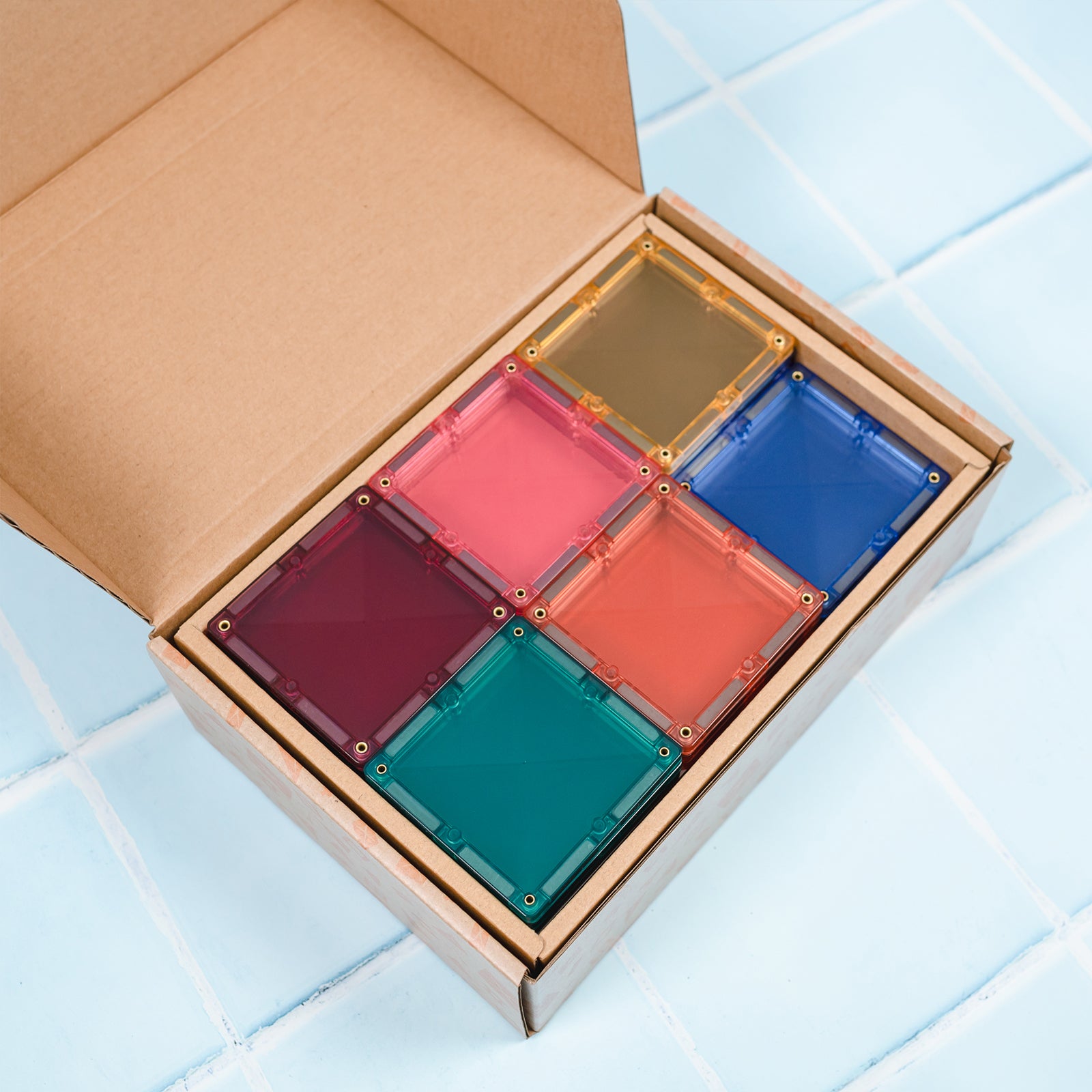 Magnetic Tiles Pastel Square Pack, 40 Pieces