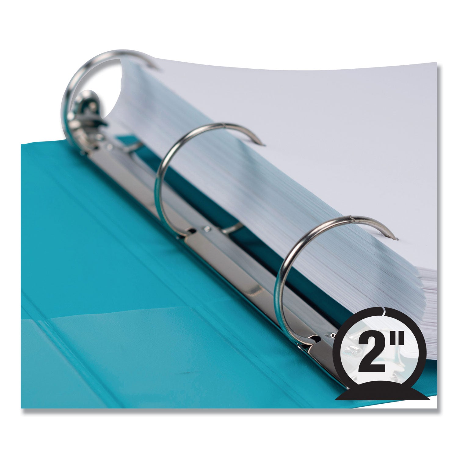 Samsill Earth's Choice Plant-based 2" 3-Ring View Binders, Letter Size, 425 Sheet Capacity, Turquoise, 2 per Pack