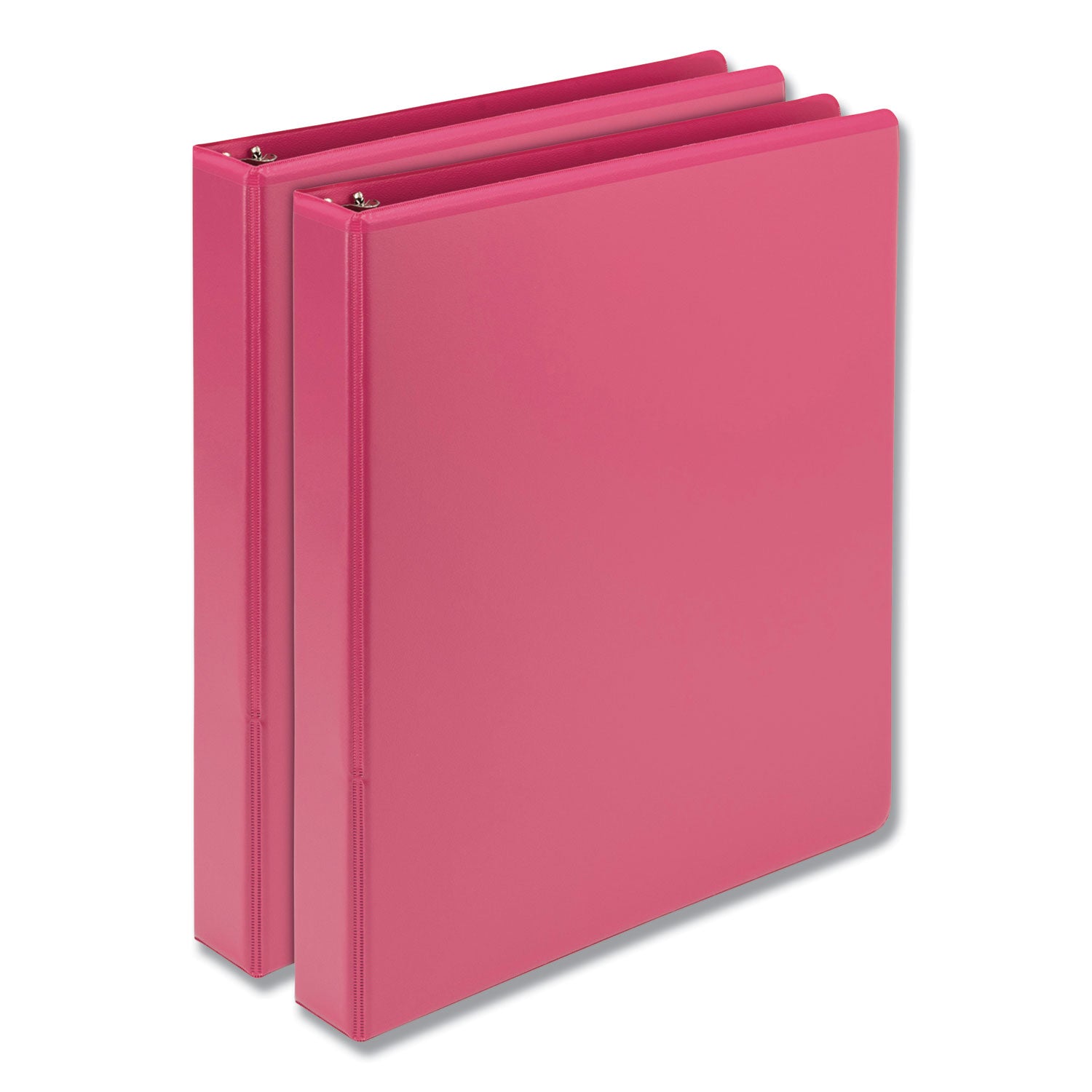 Samsill Earth's Choice Plant-based View Binders, 1" Capacity, Letter Size, 3 Round Rings, 2 Internal Pockets, Berry Pink, Durable, Clear Overlay, Recycled, 2 Pack