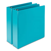 Samsill Earth's Choice Plant-based 2" 3-Ring View Binders, Letter Size, 425 Sheet Capacity, Turquoise, 2 per Pack