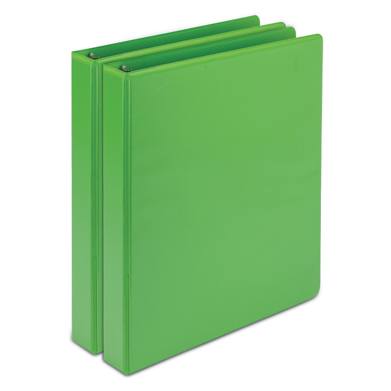 Samsill Earth's Choice Plant-based View Binders, 1" Capacity, Letter Size, 3 Round Rings, 2 Internal Pockets, Lime, Durable, Recycled, Clear Overlay, 2 Pack