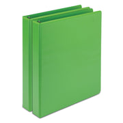 Samsill Earth's Choice Plant-based View Binders, 1" Capacity, Letter Size, 3 Round Rings, 2 Internal Pockets, Lime, Durable, Recycled, Clear Overlay, 2 Pack
