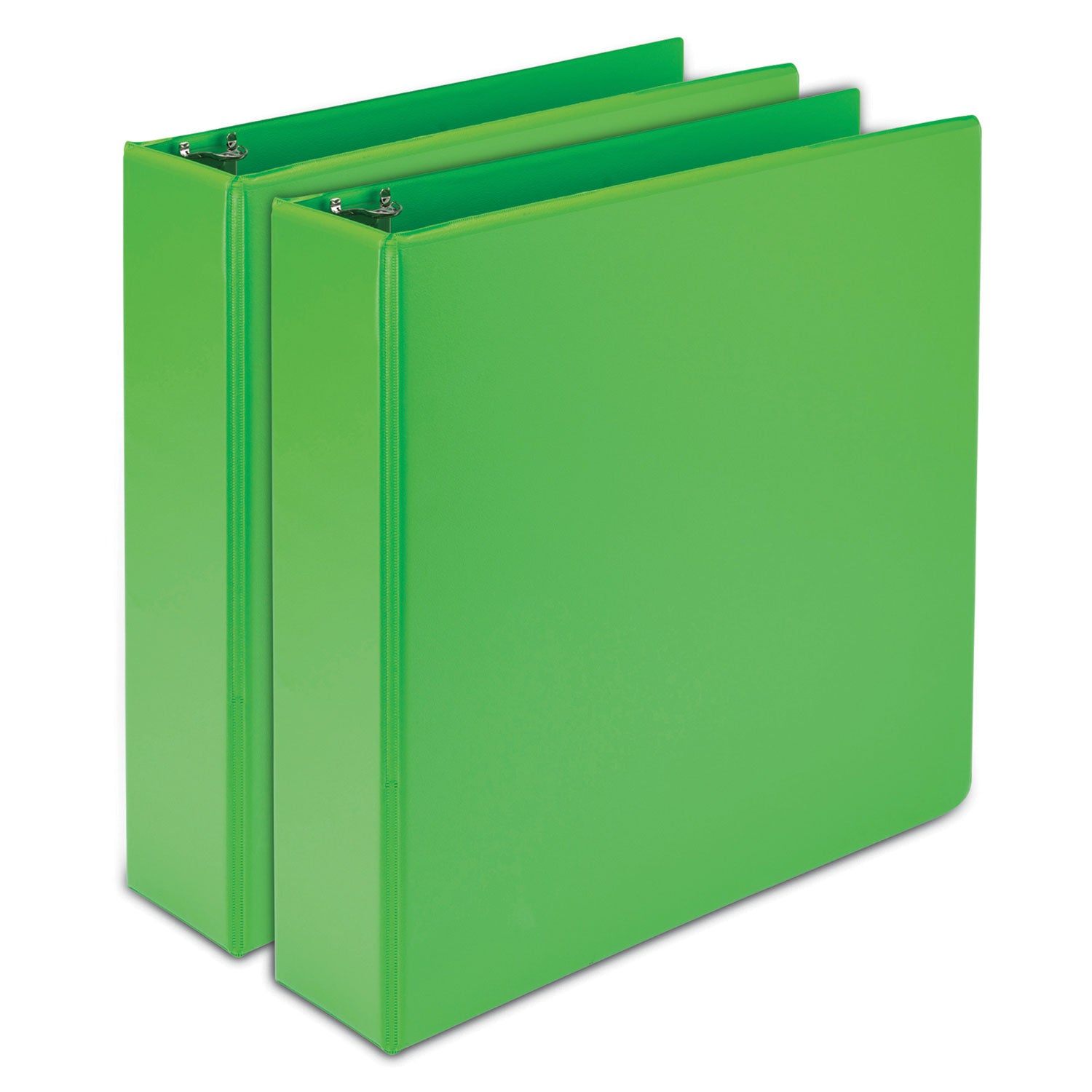 Samsill Earth's Choice Plant-based View Binders, 2" Capacity, Letter Size, 3 Round Rings, 2 Internal Pockets, Lime, Recycled, Durable, Clear Overlay, 2 Pack