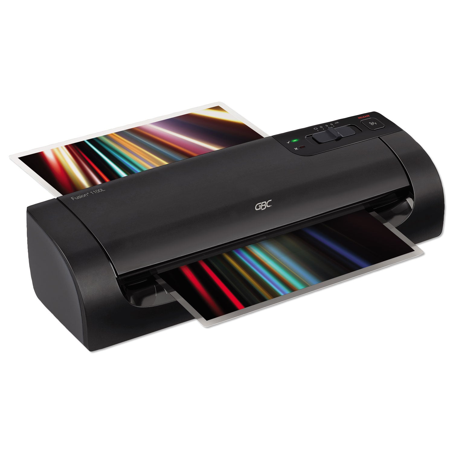 GBC Fusion 1000L 9" Laminator, Hot Pouch, 3-5 mil Thickness, Manual Release, Auto Shutoff, Black, Includes 10 EZUse Pouches, 1 Each
