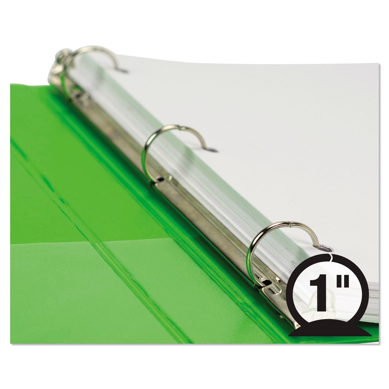 Samsill Earth's Choice Plant-based View Binders, 1" Capacity, Letter Size, 3 Round Rings, 2 Internal Pockets, Lime, Durable, Recycled, Clear Overlay, 2 Pack