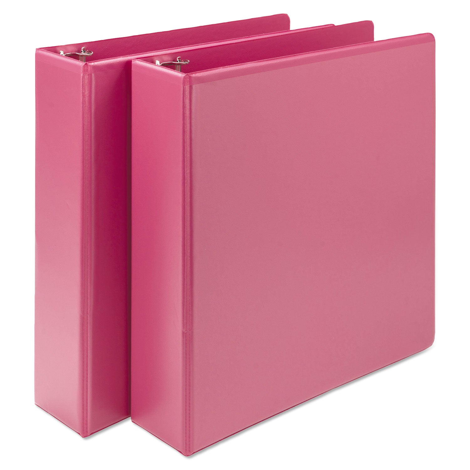 Samsill Earth's Choice Plant-based View Binders, 2" Capacity, Letter Size, 3 Round Rings, 2 Internal Pockets, Berry Pink, 2 Pack