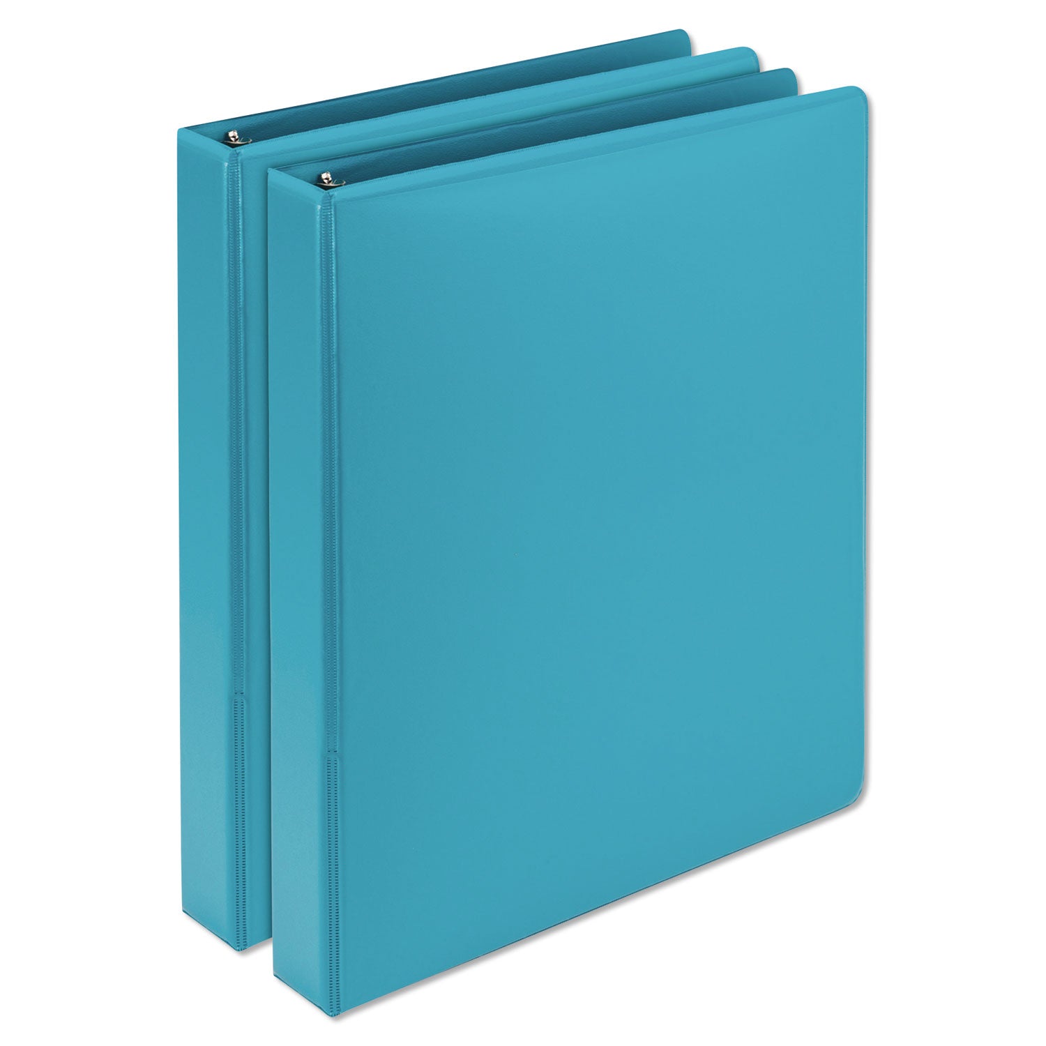 Samsill Earth's Choice Plant-based View Binders, 1" Capacity, Letter Size, 3 Round Rings, 2 Internal Pockets, Turquoise, 2 Pack