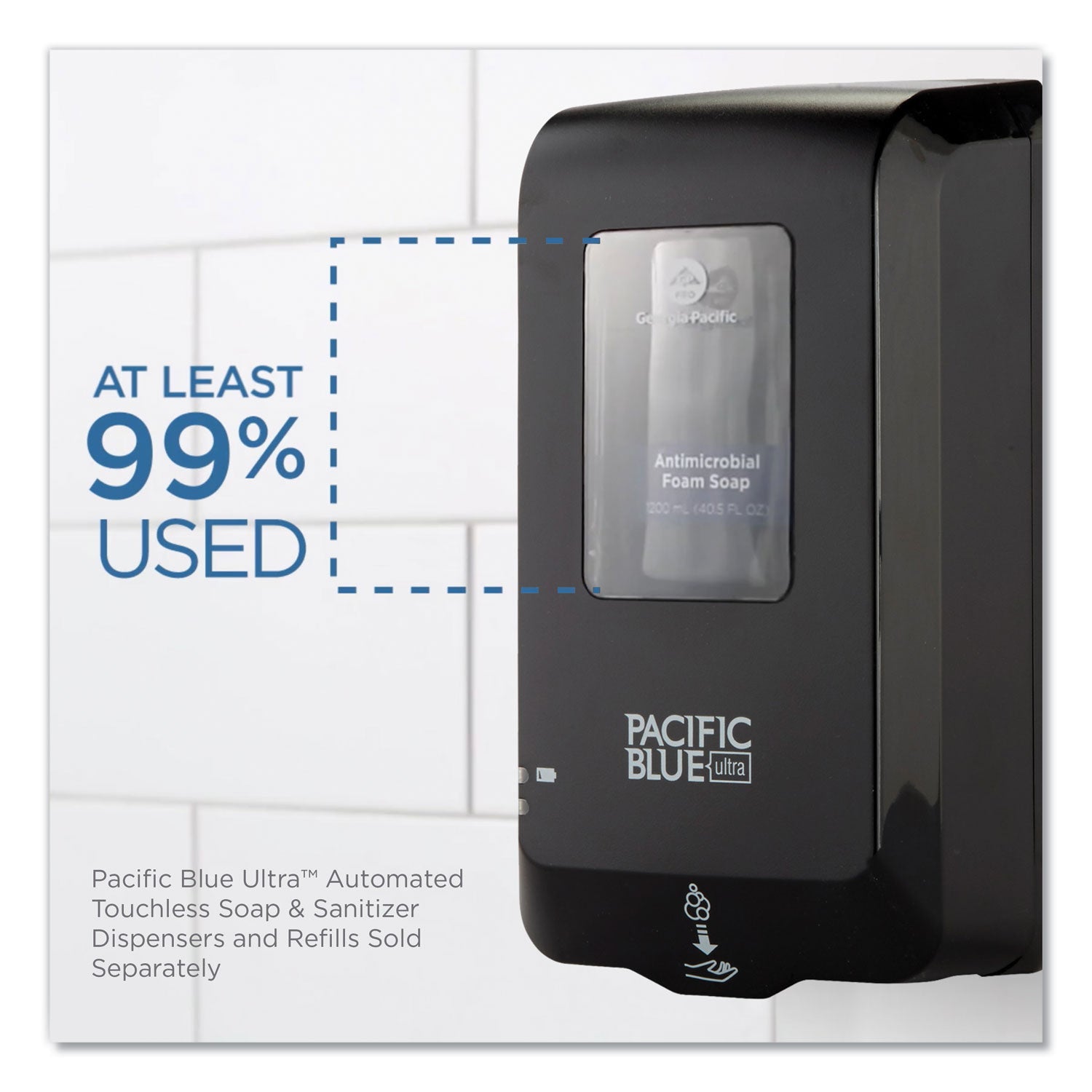 Automatic - Touch-free, Durable, Hygienic, Site Window - Black - 1 Carton