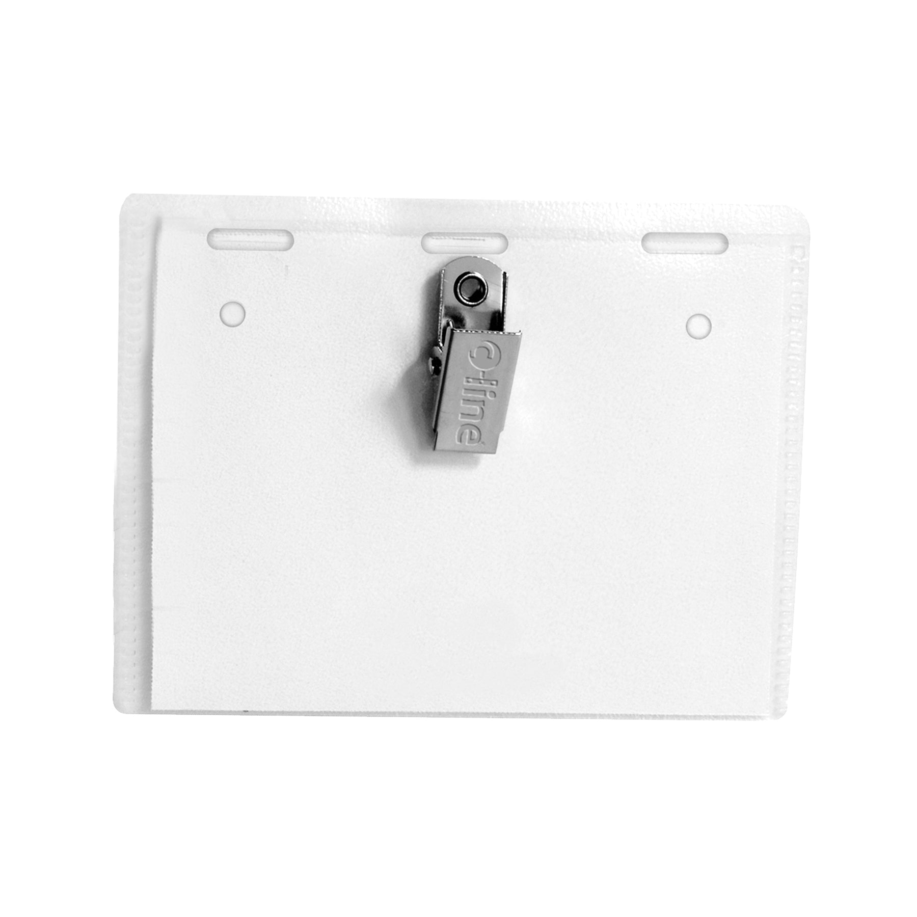Clip Style Name Badge Holder Kit, Sealed Holders with Inserts, 3-1/2" x 2-1/4", Box of 50