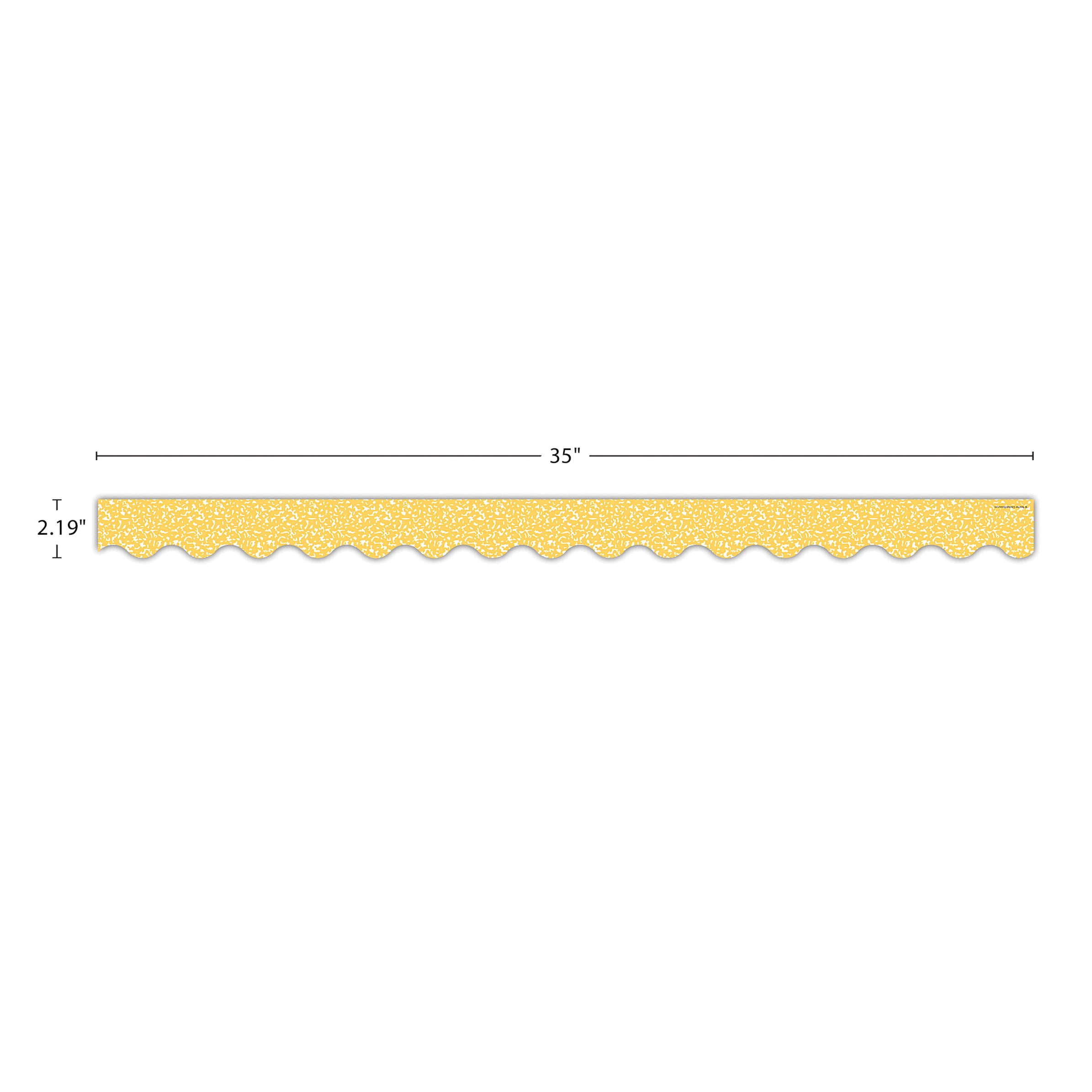 Composition Yellow Scalloped Border Trim, 35 Feet