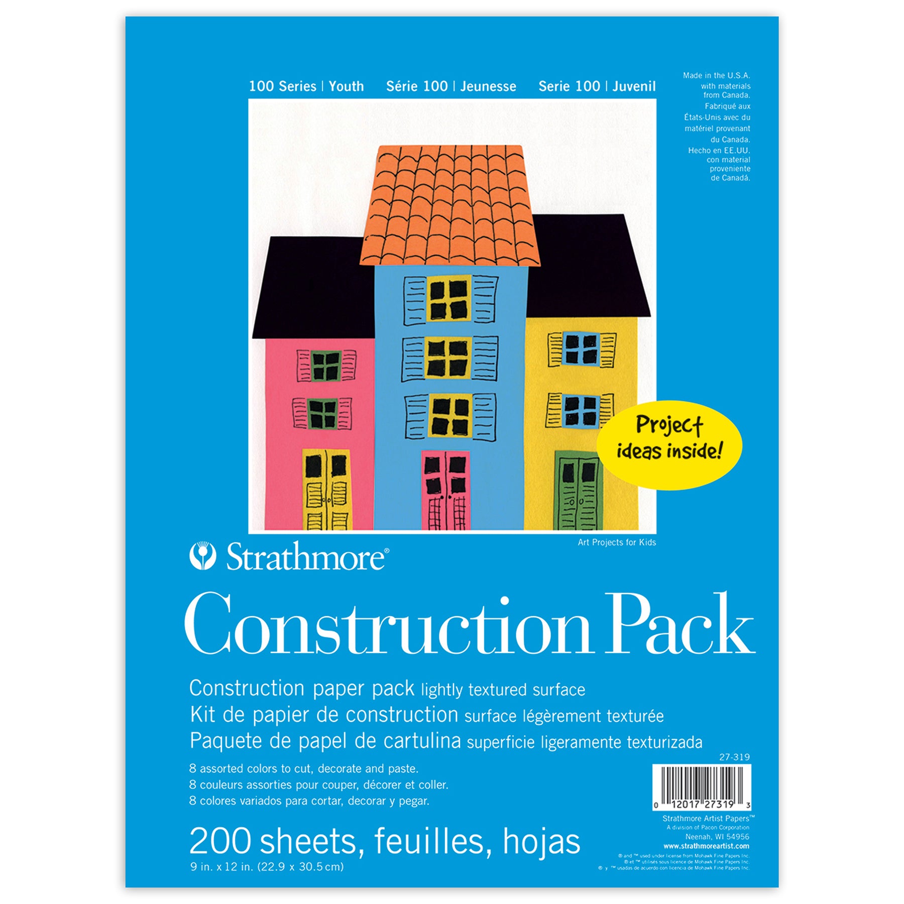 Strathmore 100 Series Construction Paper Bulk Pack, Assorted Colors, 40 Sheet, 9x12 inch, 1 Count