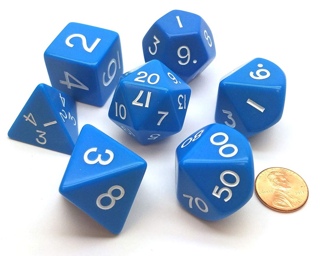 7-Set Tube Opaque Jumbo Blue with White