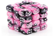 DND Dice Set-Chessex D&D Dice-12mm Gemini Black, Pink, and White Plastic Polyhedral Dice Set-Dungeons and Dragons Dice Includes 36 Dice – D6