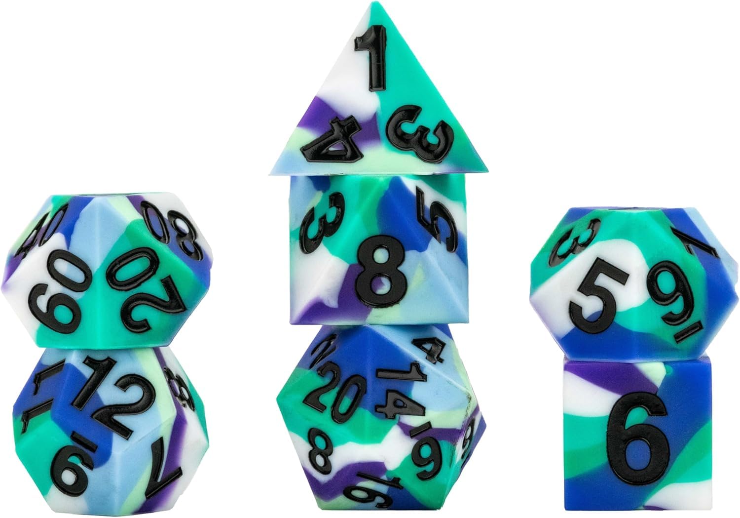 FanRoll 16mm Pride Sharp Edge Silicone Rubber Poly Dice Set: Gay Men