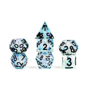 Crafted Sharp-Edged Resin Dice - Frost Capture (7) by Metallic Dice Games