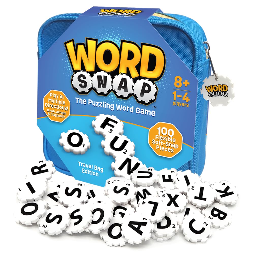 Word Strategy Game with Travel Bag, Word Puzzle for Adults, Family, and Kids, Fun Game for Ages 8+, 1-4 Players