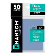Phantom Sleeves: Aqua Size 80 x 80mm: Glossy Front/Matte Back - 50 Pack - Transparent Protective Card Sleeves for Board Games & Trading Cards