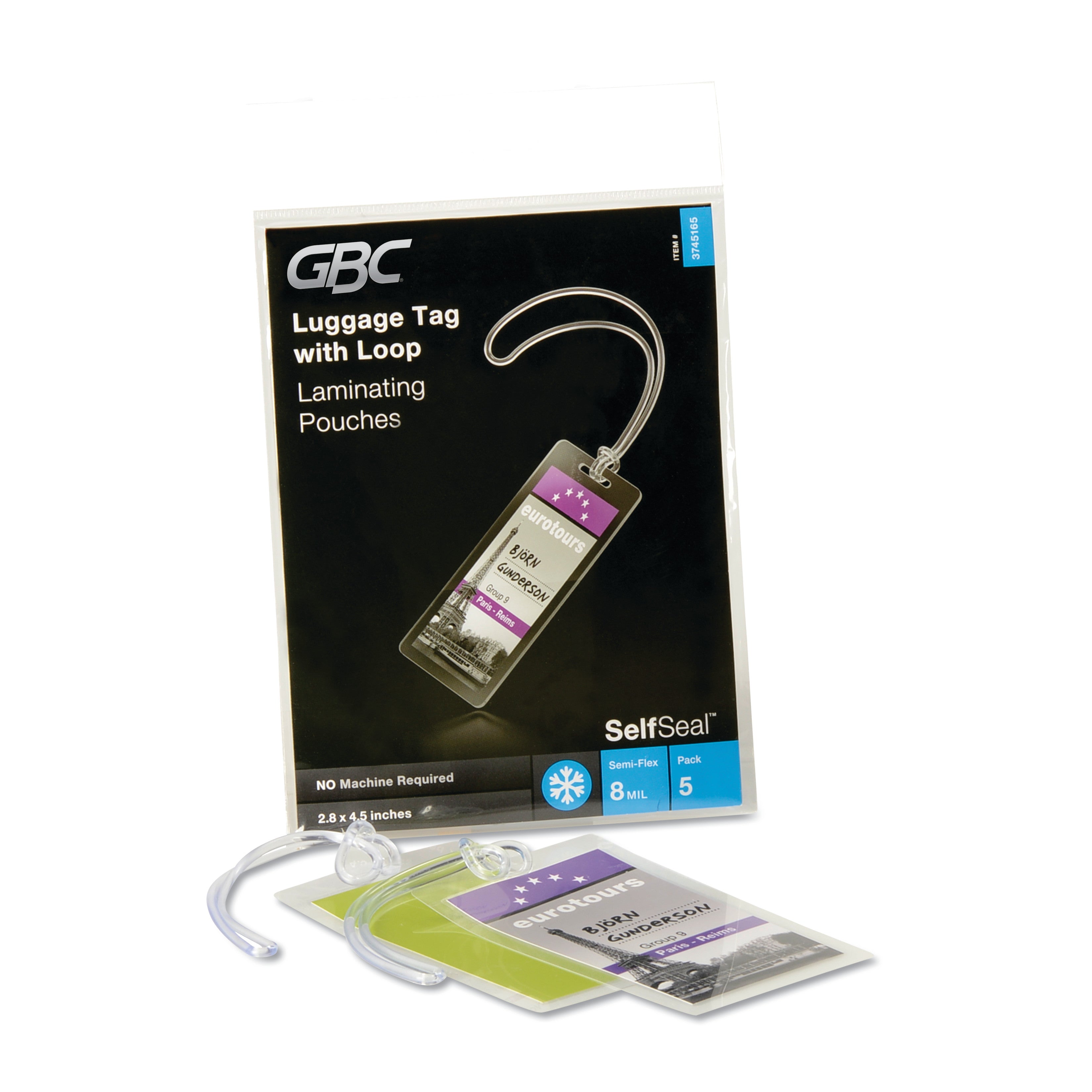 Selfseal Self-Adhesive Laminating Pouches And Single-Sided Sheets, 8 Mil, 2.88" X 4.63", Gloss Clear, 5/pack