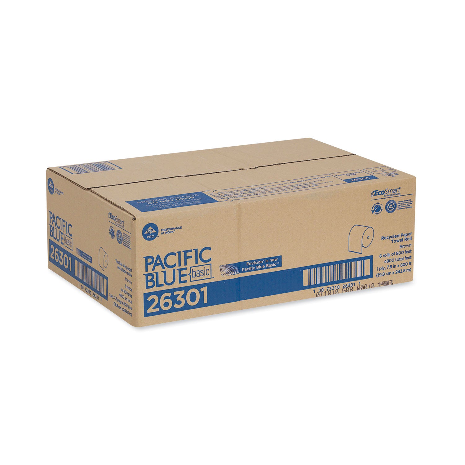 1 Ply - 7.87" Width x 800 ft Length - Brown - 6 / Carton