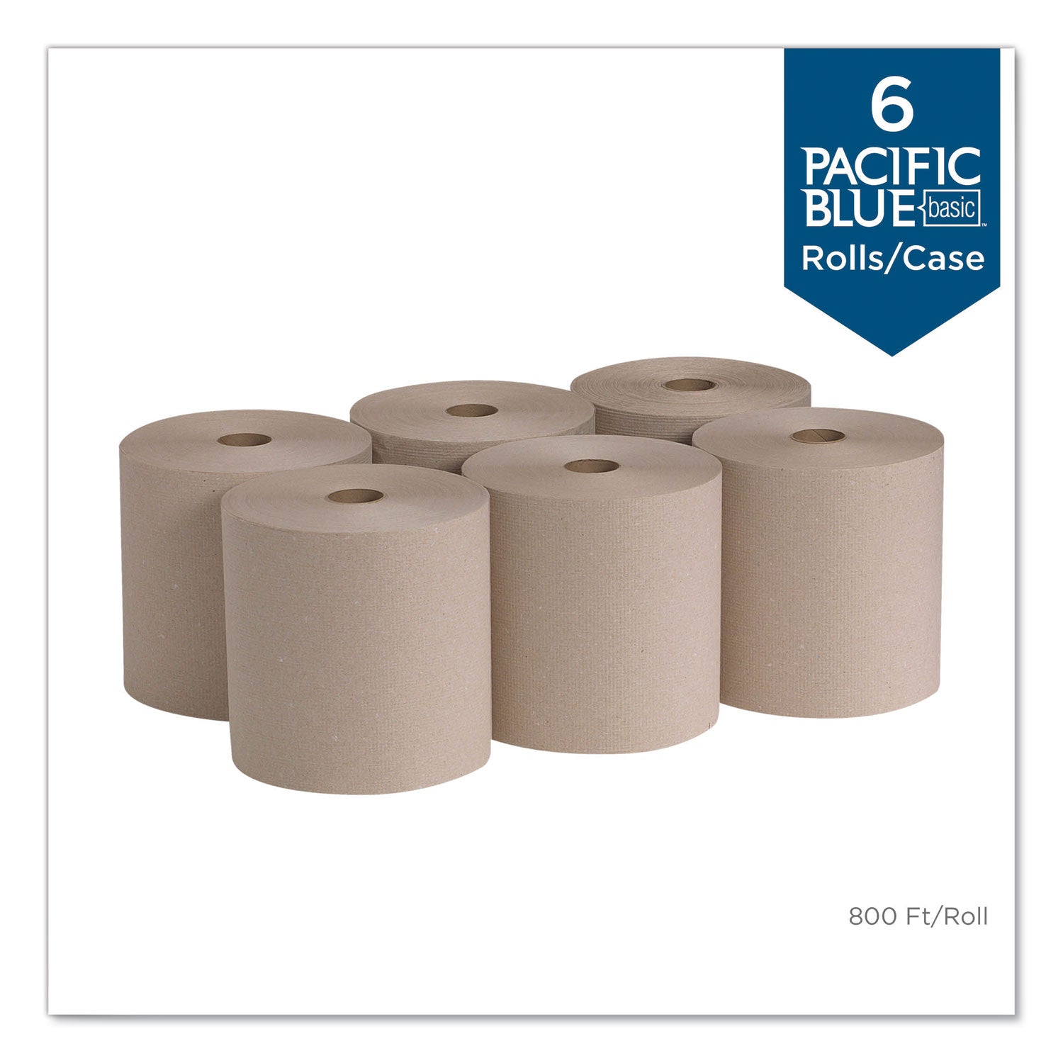 1 Ply - 7.87" Width x 800 ft Length - Brown - 6 / Carton