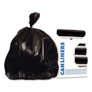 Reprocessed Resin Can Liners, 45 gal, 1.2 mil, 40" x 46", Black, 100/Carton