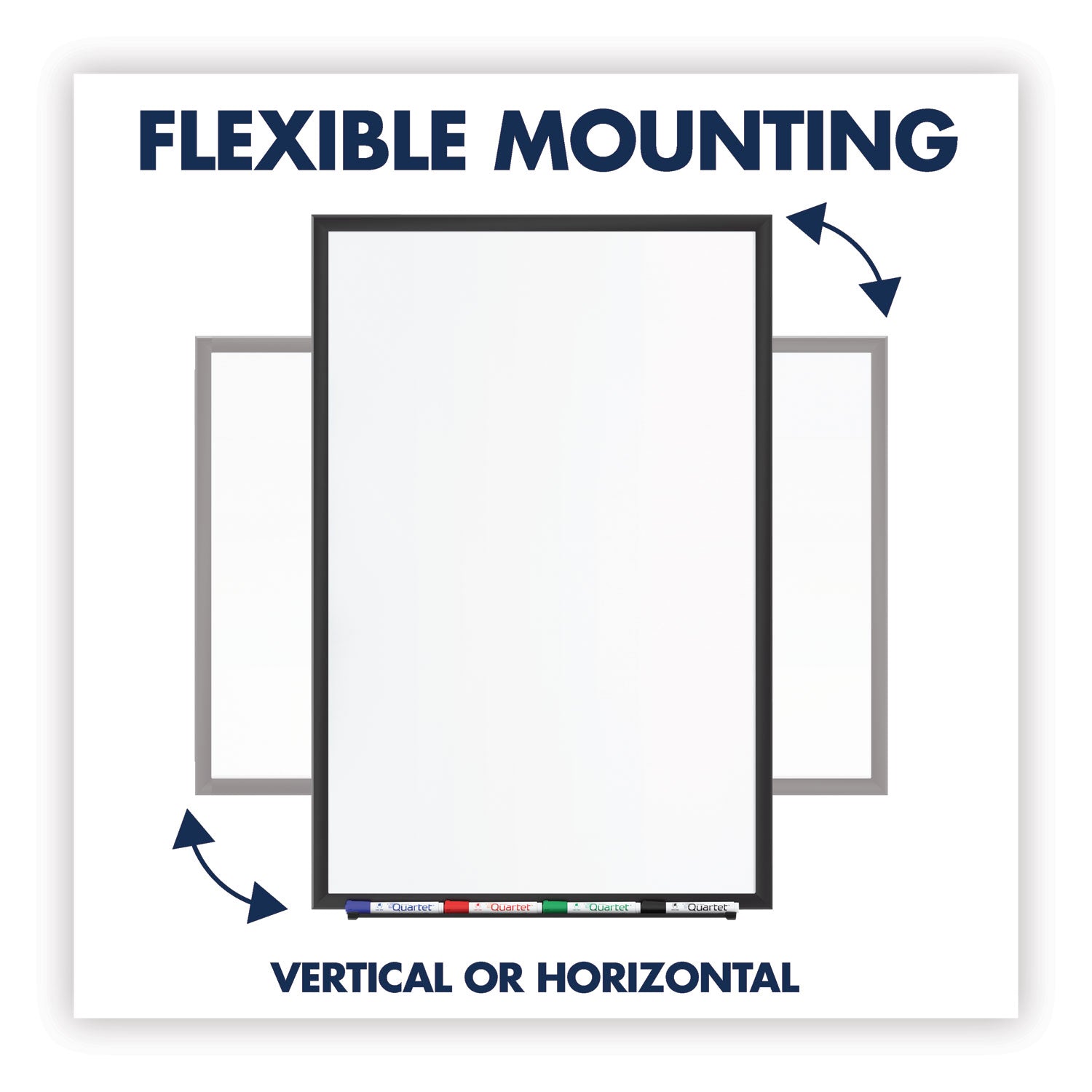 Quartet Classic Magnetic Whiteboard - 48" (4 ft) Width x 36" (3 ft) Height - White Painted Steel Surface - Black Aluminum Frame - Horizontal/Vertical - Magnetic - 1 Each