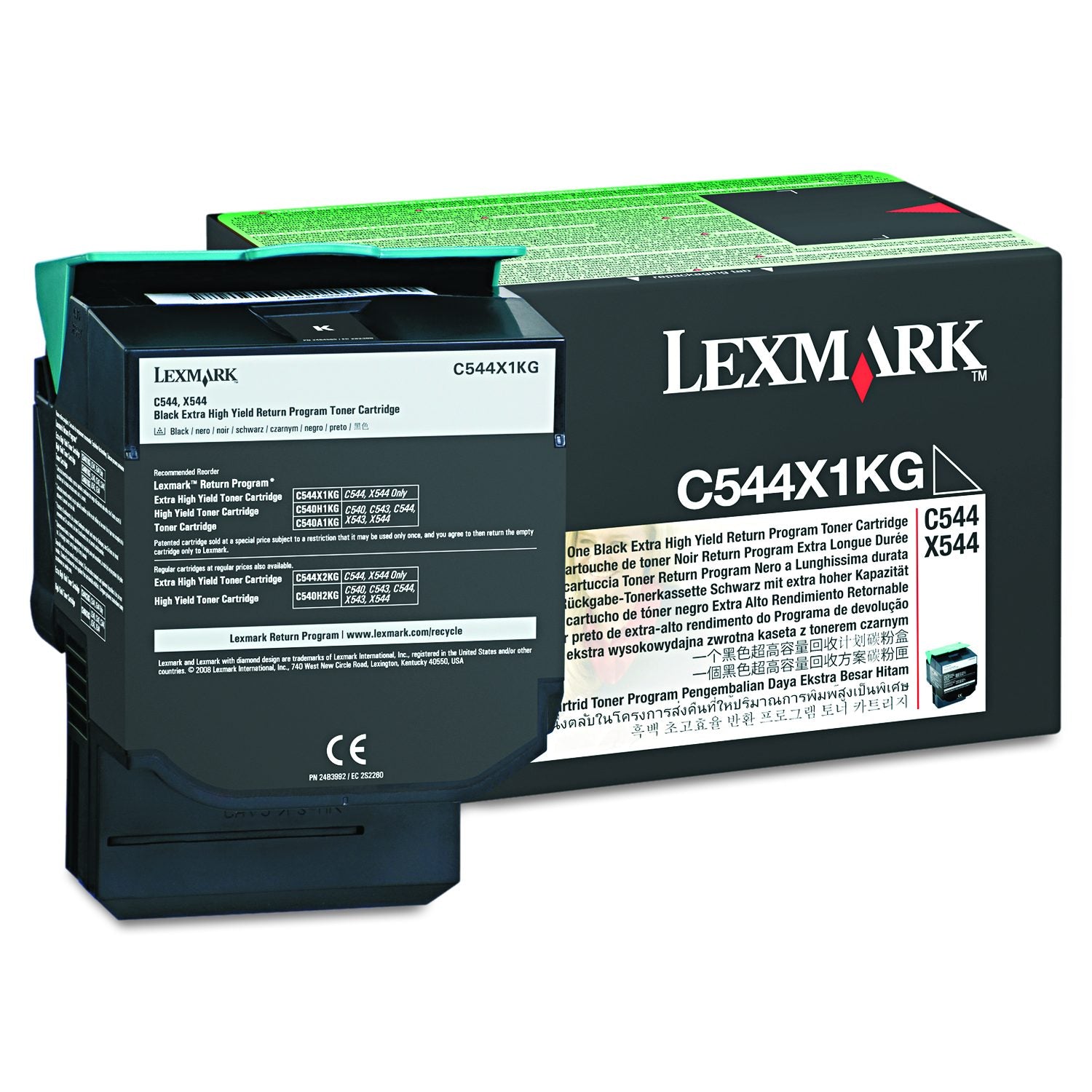 C544X1Kg Return Program Extra High-Yield Toner, 6, 000 Page-Yield, Black