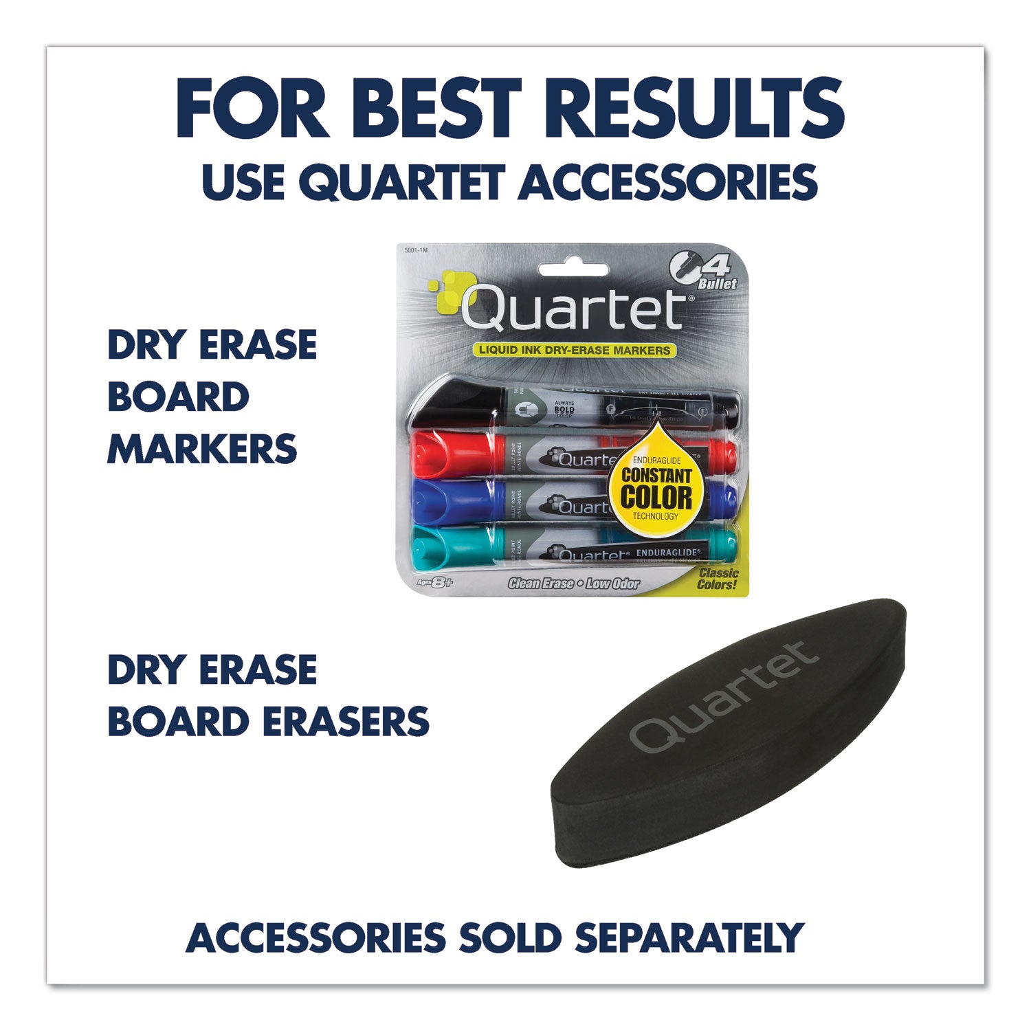 Quartet Classic Total Erase Whiteboard, 60" x 36", White Melamine Surface, Black Aluminum Frame, Horizontal/Vertical Mount, Includes Marker Tray, Dry Erase Marker, and Mounting Hardware, 1 Each
