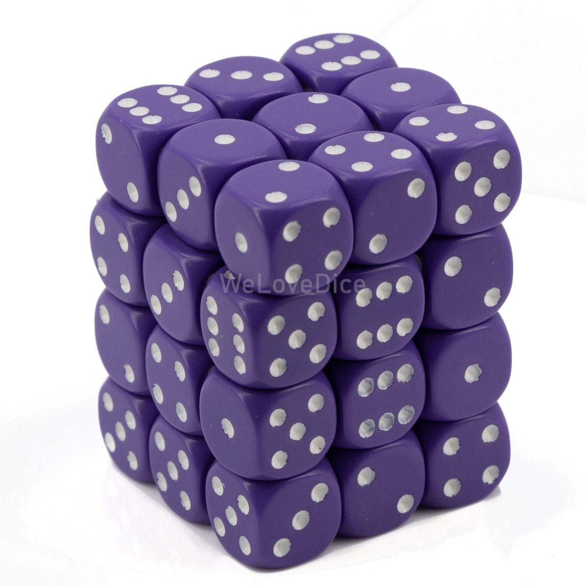 DND Dice Set-Chessex D&D Dice-12mm Opaque Purple and White Plastic Polyhedral Dice Set-Dungeons and Dragons Dice Includes 36 Dice – D6 (CHX25807)