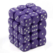 DND Dice Set-Chessex D&D Dice-12mm Opaque Purple and White Plastic Polyhedral Dice Set-Dungeons and Dragons Dice Includes 36 Dice – D6 (CHX25807)