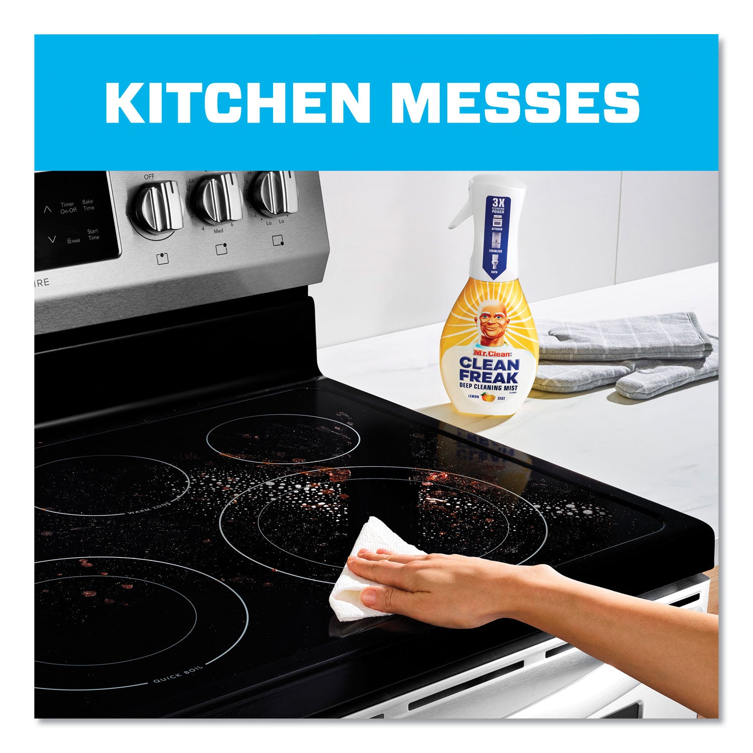 Mr. Clean Deep Cleaning Mist - For Multipurpose - Spray - 16 fl oz (0.5 quart) - Lemon Zest Scent - Recommended For: Grime Remover, Dirt Remover, Grease Remover - Easy to Use, Disinfectant, Deodorize - Multi - 1 Each