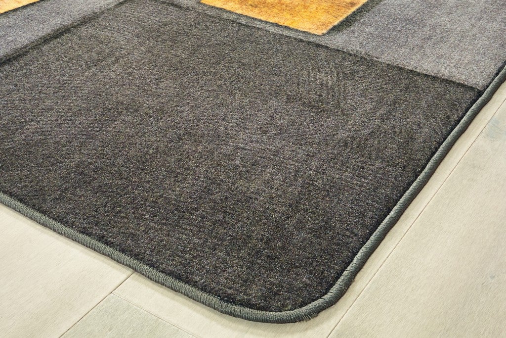 Rustic Wood Literacy Seating Rug Gray - 6ft x 9ft - Rectangle - Gray