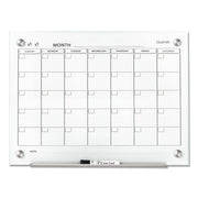 Monthly - 1 Month - White - Tempered Glass - 18" Height x 24" Width - Magnetic, Durable, Stain Resistant, Ghost Resistant, Scratch Resistant, Dent Resistant, Dry Erase Surface, Notes Area, Reusable - 1 Each