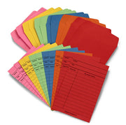 150 Library Pockets and 150 Library Cards, 25 each of 6 assorted colors