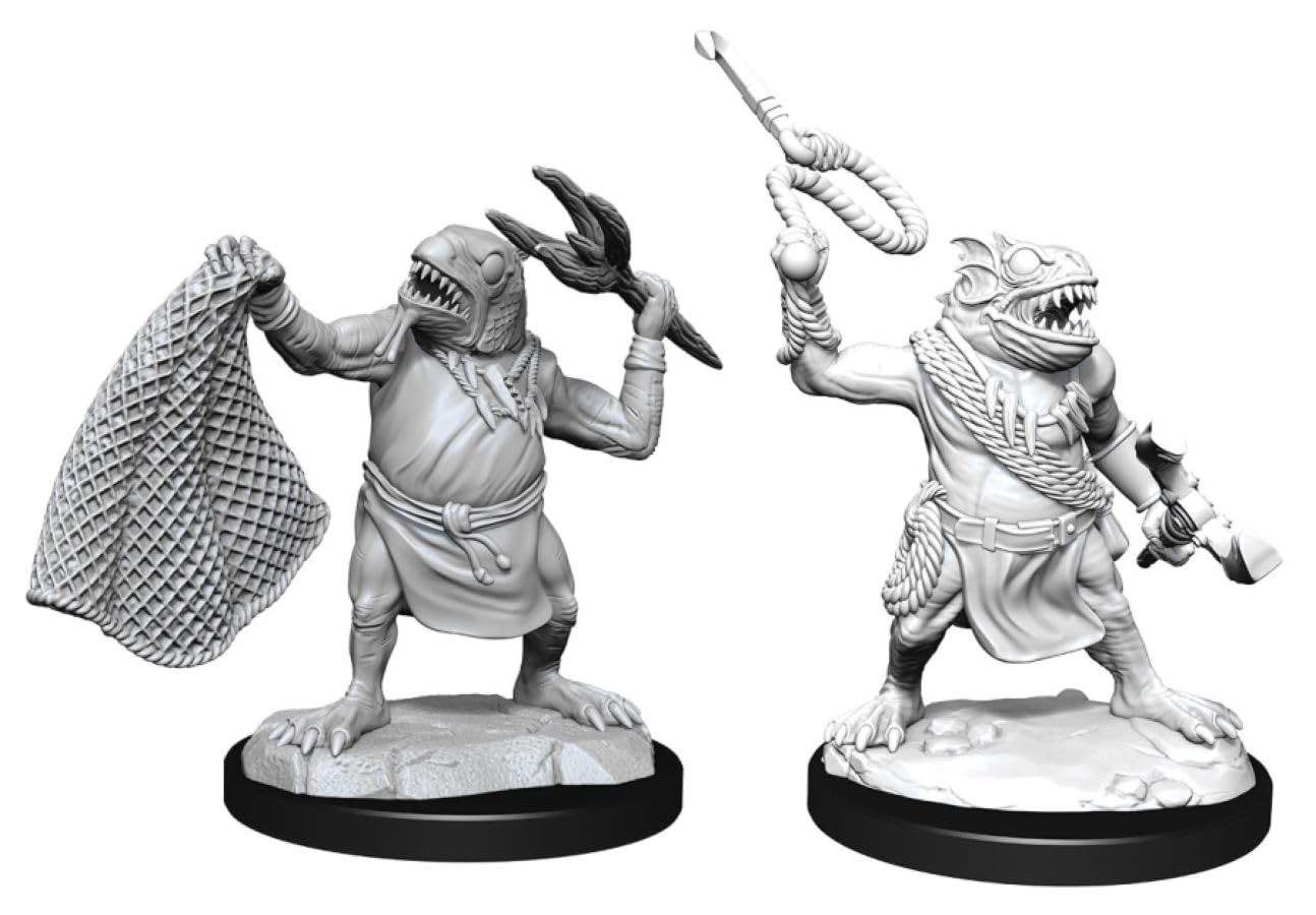 D&D: Nolzur's Marvelous Minis: Kuo-Toa & Kuo-Toa Whip Wave 14 (Unpainted)