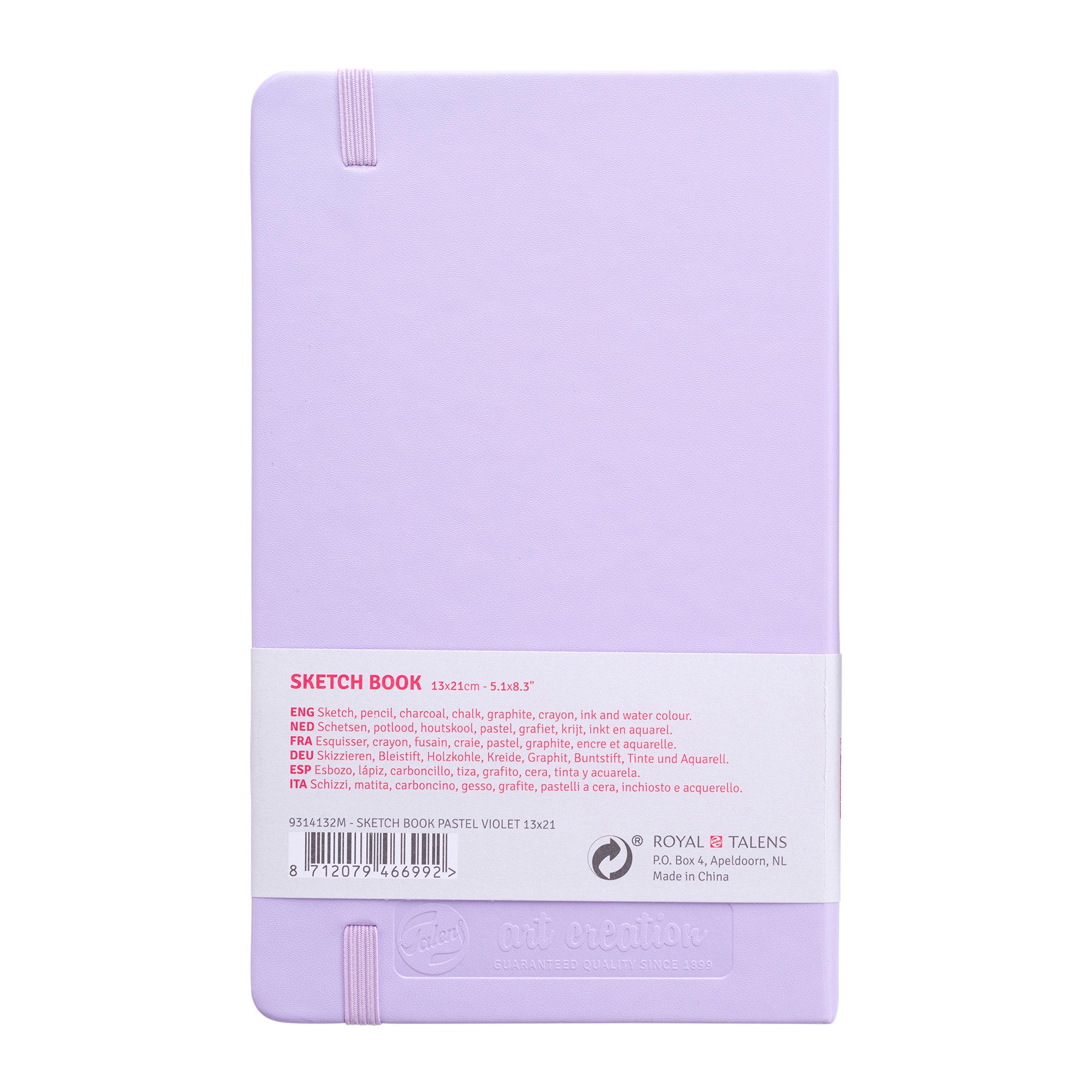 Sketchbook, 80 Sheets, 90lbs, Pastel Violet Cover, 5.1" x 8.3"