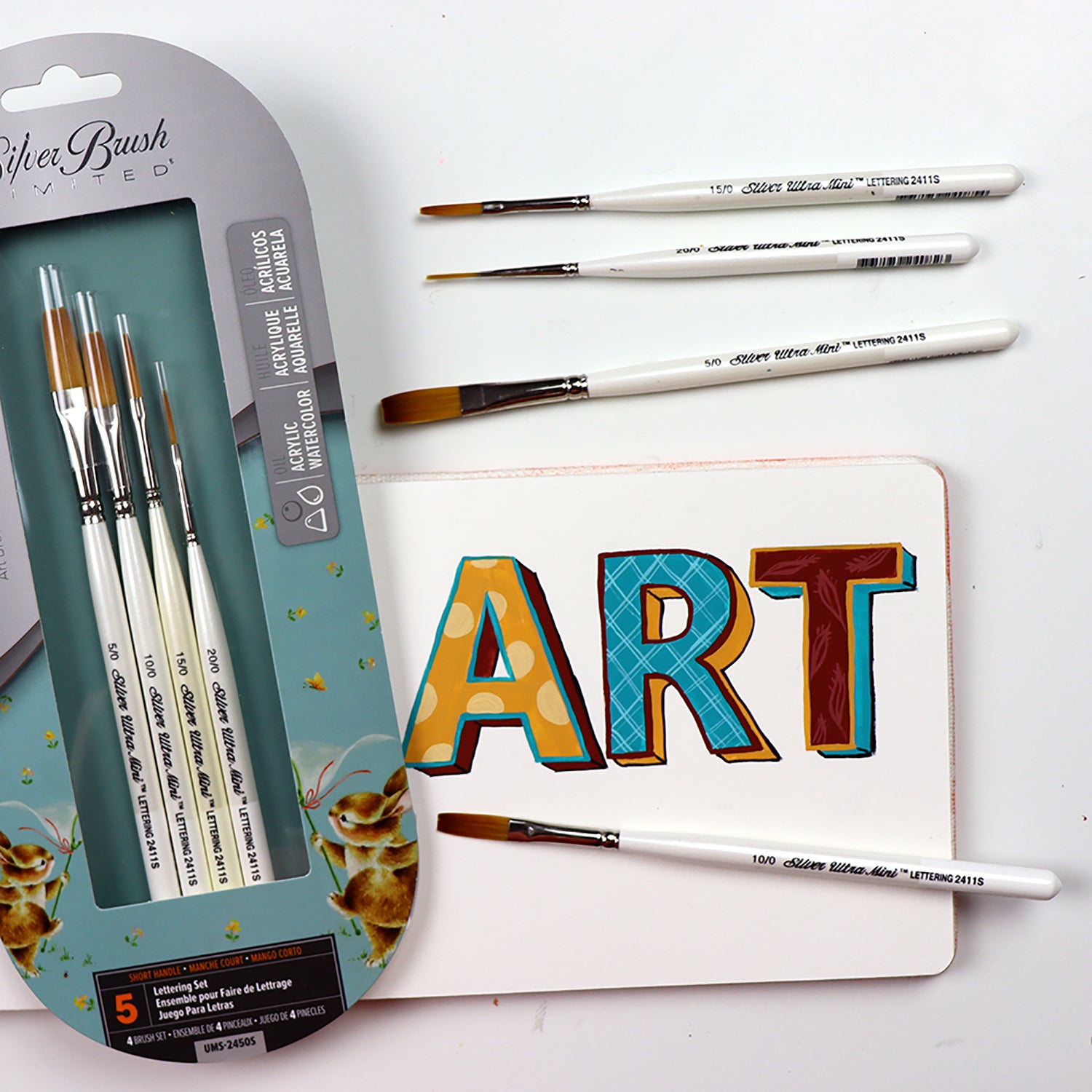 Ultra Mini® Lettering, 4 Brushes