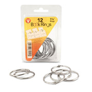 Book Rings - Silver, 12 Rings, 1 1/4"