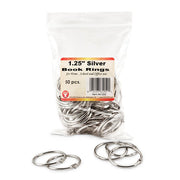 Book Rings - Silver, 50 Rings, 1 1/4"