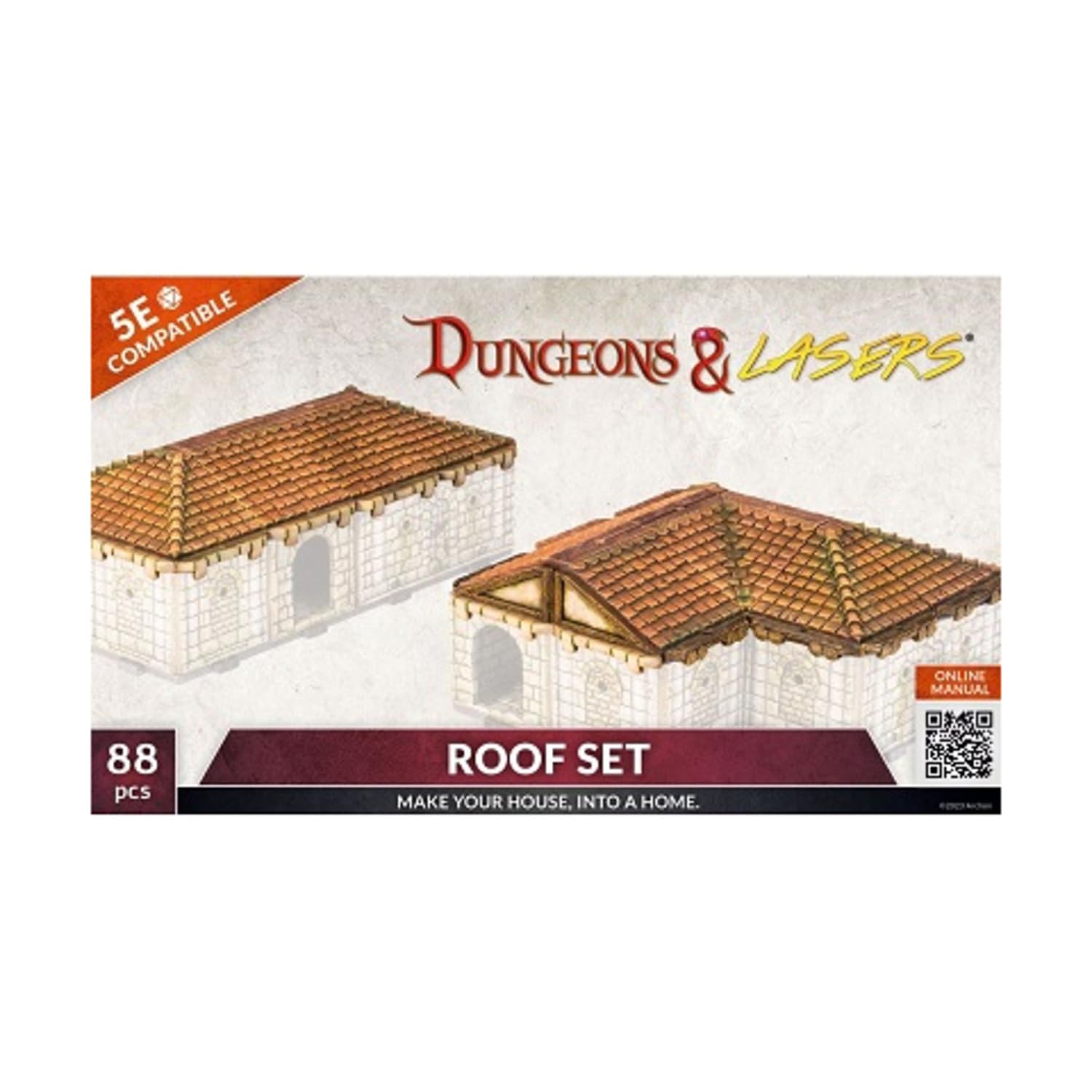 Archon Studio Dungeons & Lasers: Roof Set Miniature Terrain – Unpainted Compatible with DND and Other Tabletop RPG Games